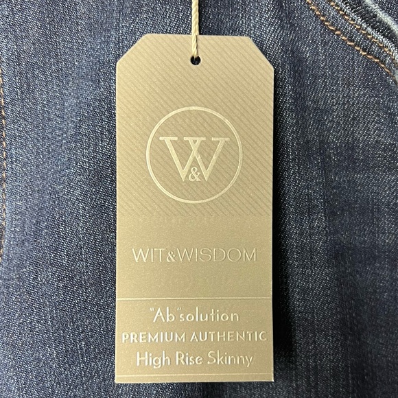 Wit & Wisdom High Rise Skinny Distressed Raw Hem Denim Jean - Picture 8 of 15